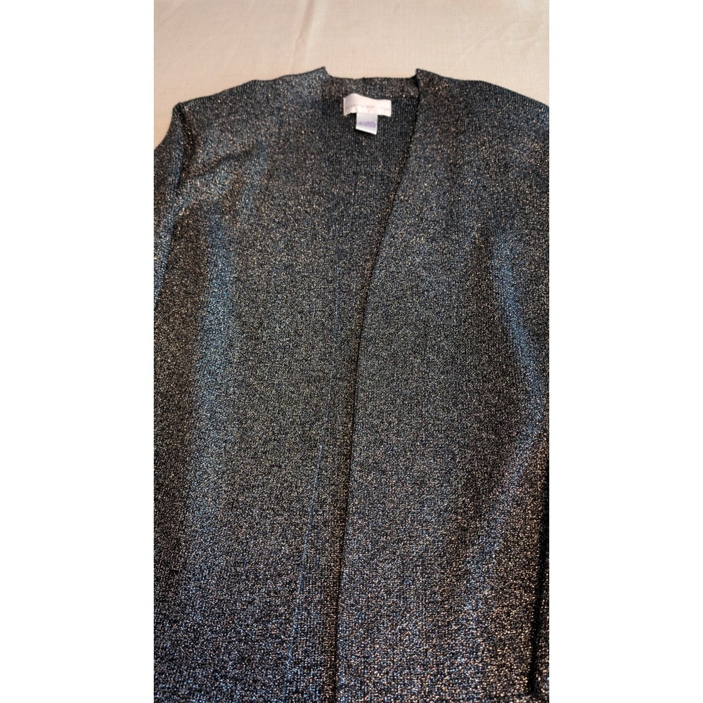 Susan Graver Women's XLarge Black Glitter 2 piece Top with Matching Jacket